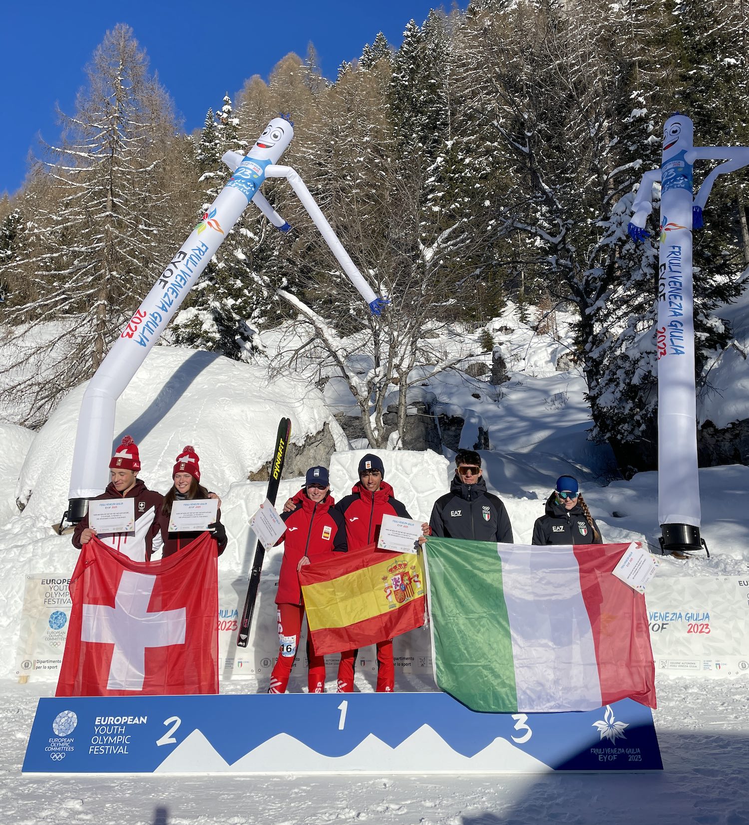 EYOF 2023 SKI MOUNTAINEERING MIXED RELAY WINNERS