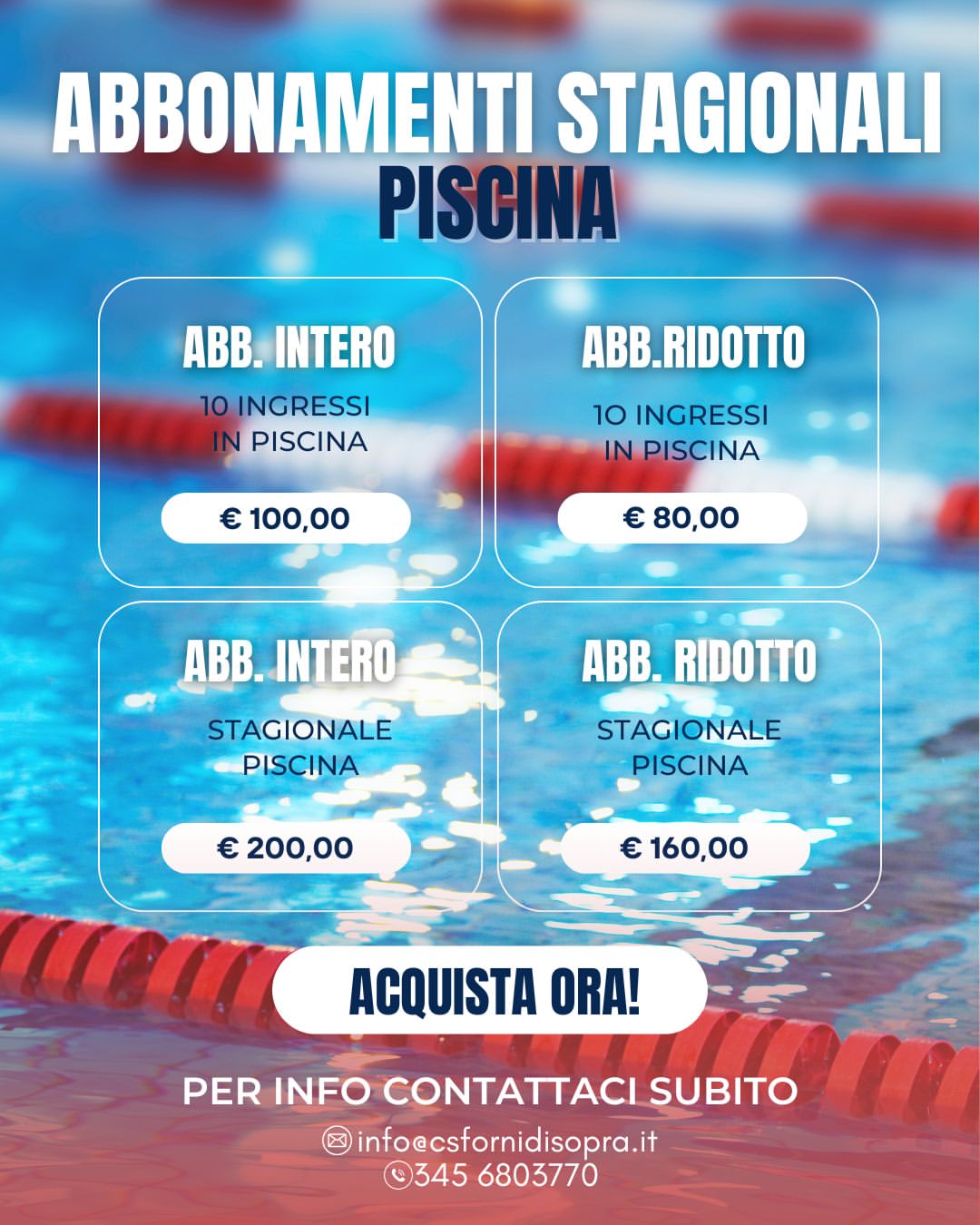 abbonamenti piscina fornidisopra