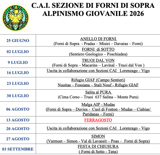 alpinismo giovanile 2026
