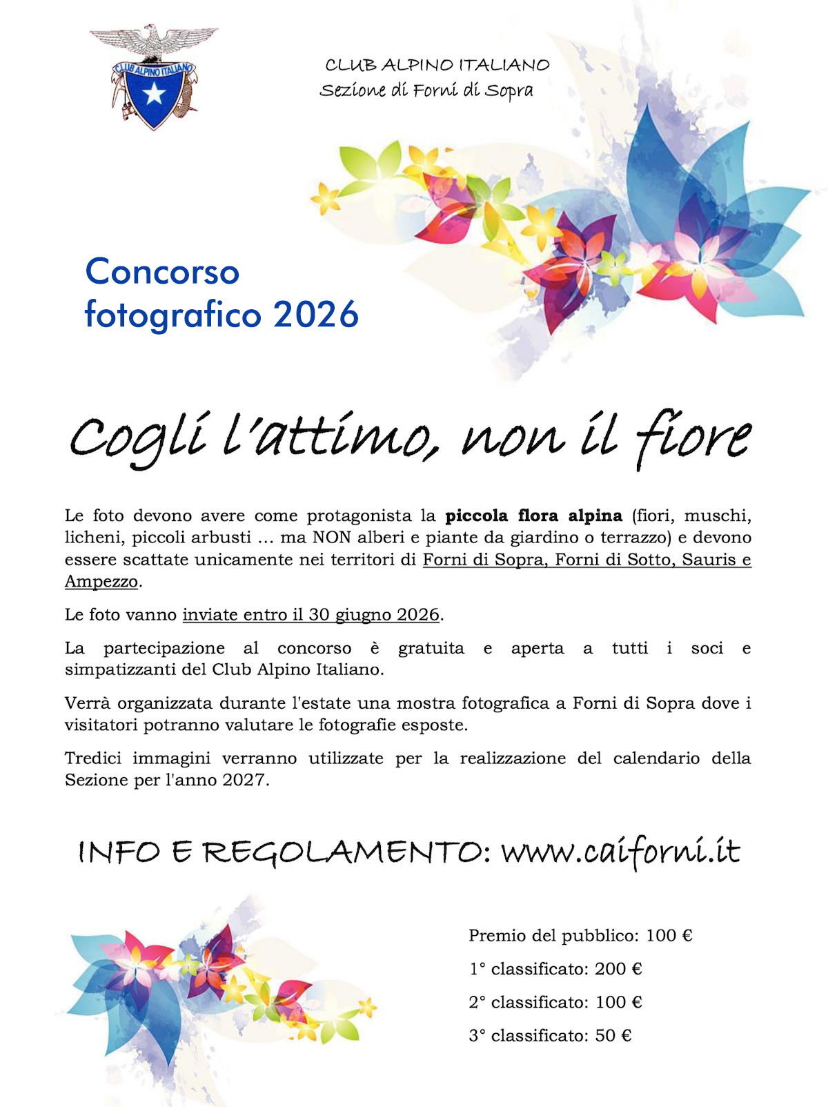 concorso fothrafico cai 2026 concorso fothrafico cai 2026