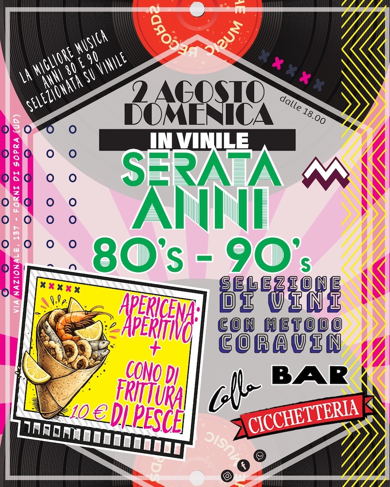 serata 2 agosto cicchetteria